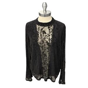 Stevie May Saxon Top E50039 Size S Black Women’s Sheer Blouse